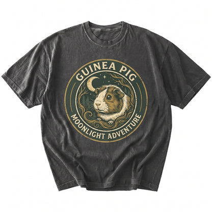 Guinea Pig Howling to the Moon Vintage 90s Retro Animal Graphic Gift Unisex TShirt