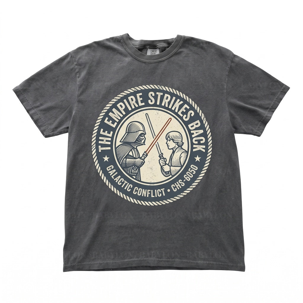 Vintage Sci-Fi Empire Movie Poster Graphic Cloud City Galactic Villain Fan Apparel, Unisex TShirt