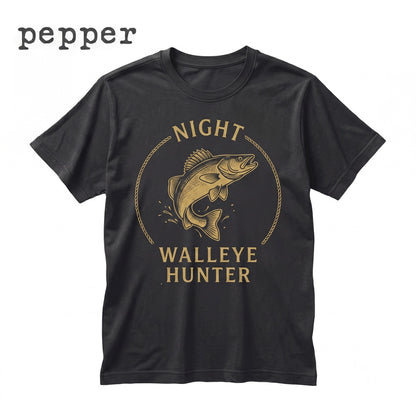 Walleye Fishing Graphic 90s Moonlit Lake Fisherman Gift Outdoor Adventure Unisex TShirt