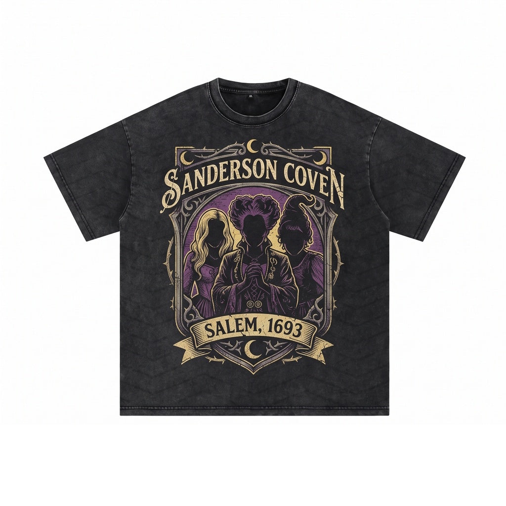 Oversized Sanderson Sisters Salem Witch Museum Graphic Spooky Fall Holiday Vintage Retro Unisex TShirt