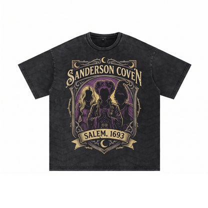 Oversized Sanderson Sisters Salem Witch Museum Graphic Spooky Fall Holiday Vintage Retro Unisex TShirt
