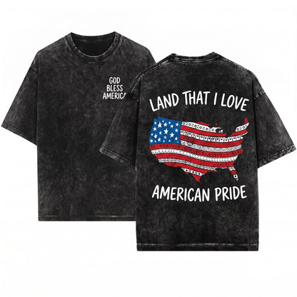 God Bless America Land That I Love 4th Of July Patriotic Flag Unisex Wash T-Shirt