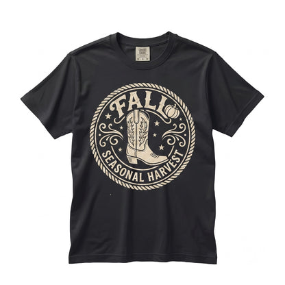 Fall Cowboy Boots Graphic Western Autumn Country Aesthetic Unisex TShirt