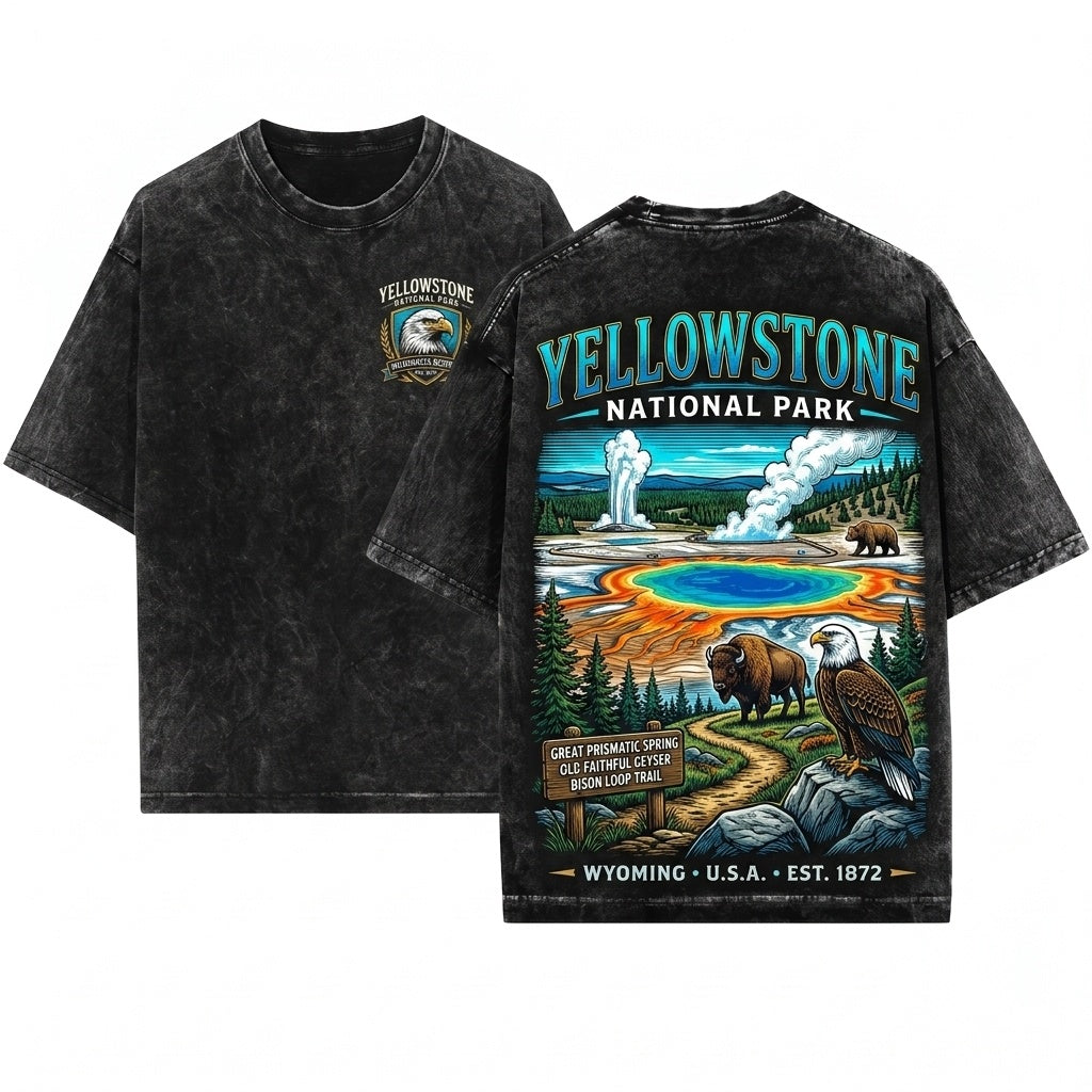 Vintage Crater Lake Oregon National Park Mountain Scenic Nature Travel Gift Unisex Wash T-Shirt