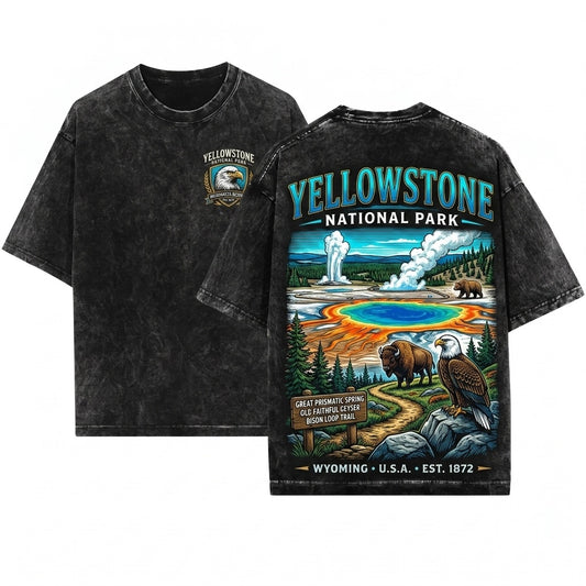 Vintage Crater Lake Oregon National Park Mountain Scenic Nature Travel Gift Unisex Wash T-Shirt