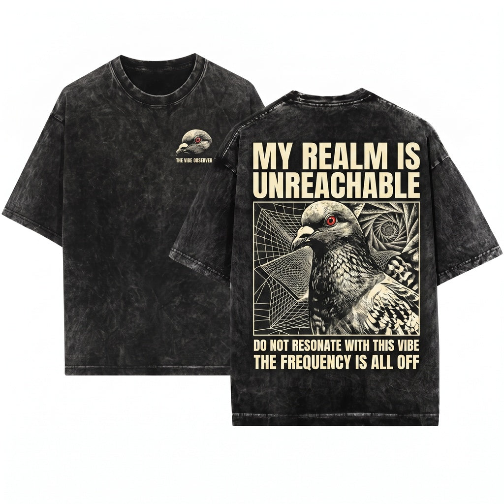 The Vibe Is Very Off Vintage Japanese Pigeon Graphic Unisex Wash T-Shirt