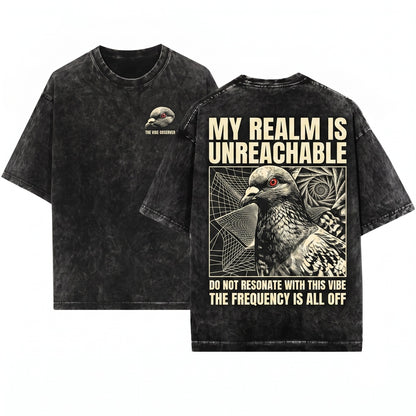 The Vibe Is Very Off Vintage Japanese Pigeon Graphic Unisex Wash T-Shirt