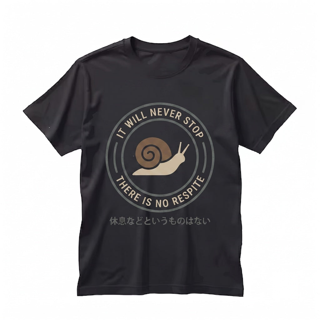 It Will Never Stop Retro Japanese Snail Graphic Novelty Cotton Unisex TShirt