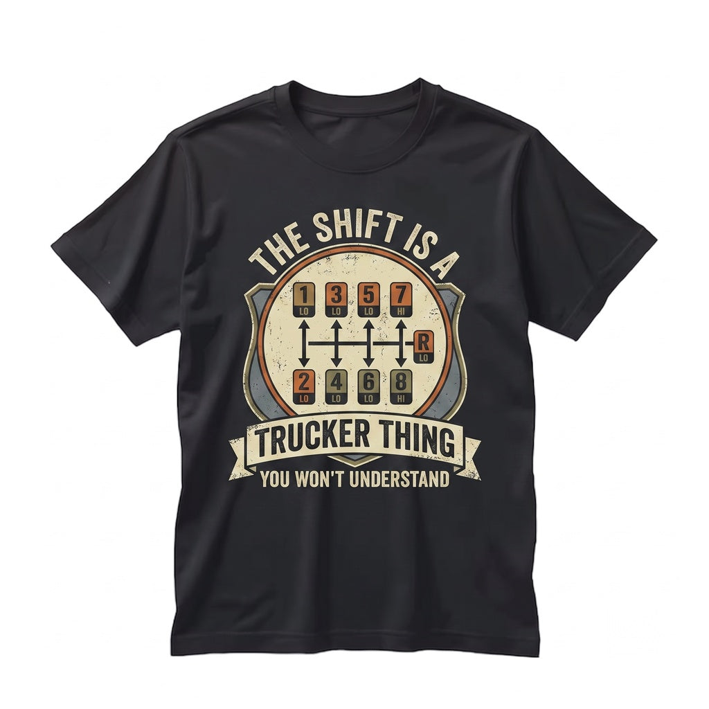 Funny Trucker Gearshift Semi Driver Gift Big Rig Transmission Graphic Trucking Apparel for Men Unisex TShirt