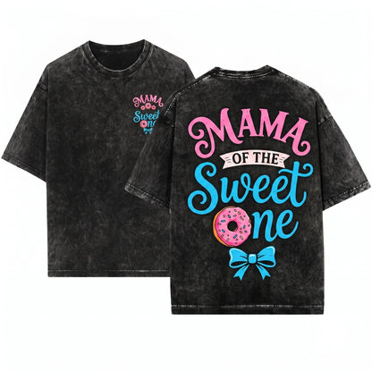 Mama Sweet One First Birthday Donut Mom Celebration Gift Matching Family Party Outfit Unisex Wash T-Shirt