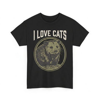 I Love Cats Funny Possum Graphic Vintage Retro Humor Pet Apparel Unisex TShirt