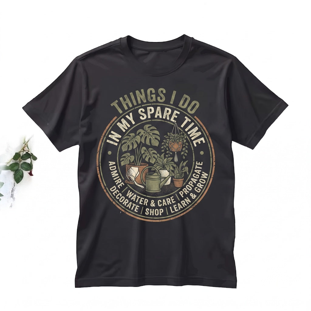 Houseplant Lover Moss Green Botanical Propagation Graphic Unisex TShirt
