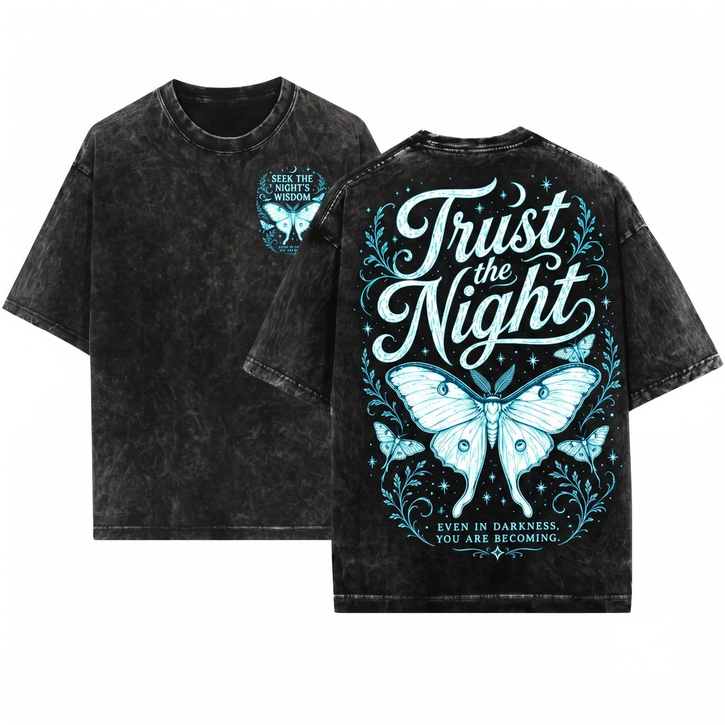 Luna Moth Trust The Night Graphic Nature Lovers Unisex Wash T-Shirt