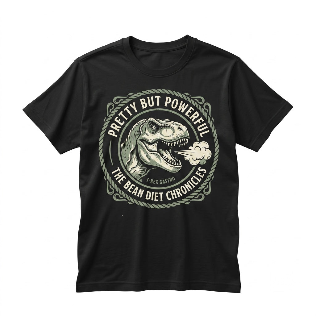 Funny Shes Pretty But Farts Like A Dinosaur TRex On Beans Graphic Joke Humor Gag Gift For Girlfriend Unisex TShirt