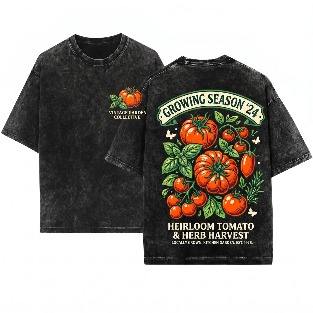 Kitchen Tomato Vegetable Gardening Unisex Wash T-Shirt