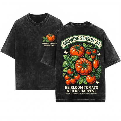 Kitchen Tomato Vegetable Gardening Unisex Wash T-Shirt