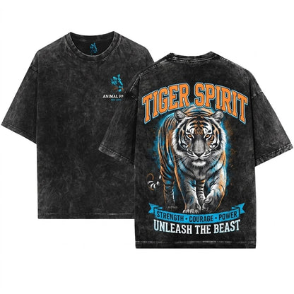 Vintage Tiger Graphic Retro Wild Cat Gift Summer Tank Unisex Wash T-Shirt