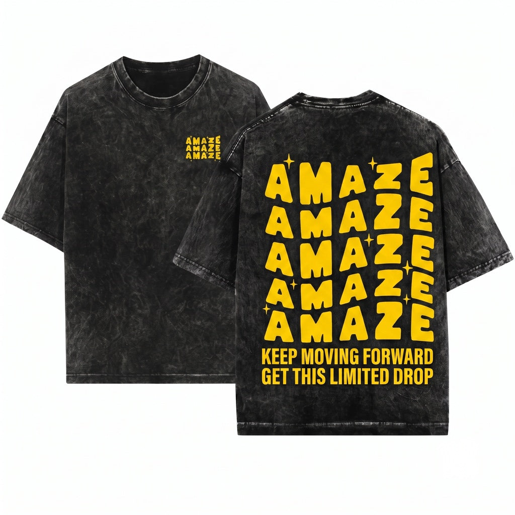 Project Hail Mary Amaze Quote Embroidered Sci-Fi Cosmic Space Fan Gift Apparel Unisex Wash T-Shirt