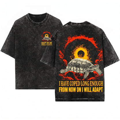 I Will Now Adapt Vintage Japanese Tortoise Unisex Wash T-Shirt