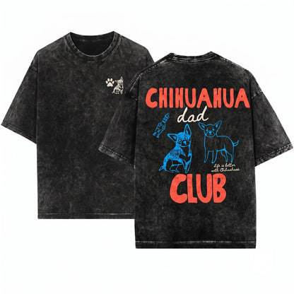 Chihuahua Dad Funny Pet Parent Graphic Dog Lover Gift New Unisex Wash T-Shirt