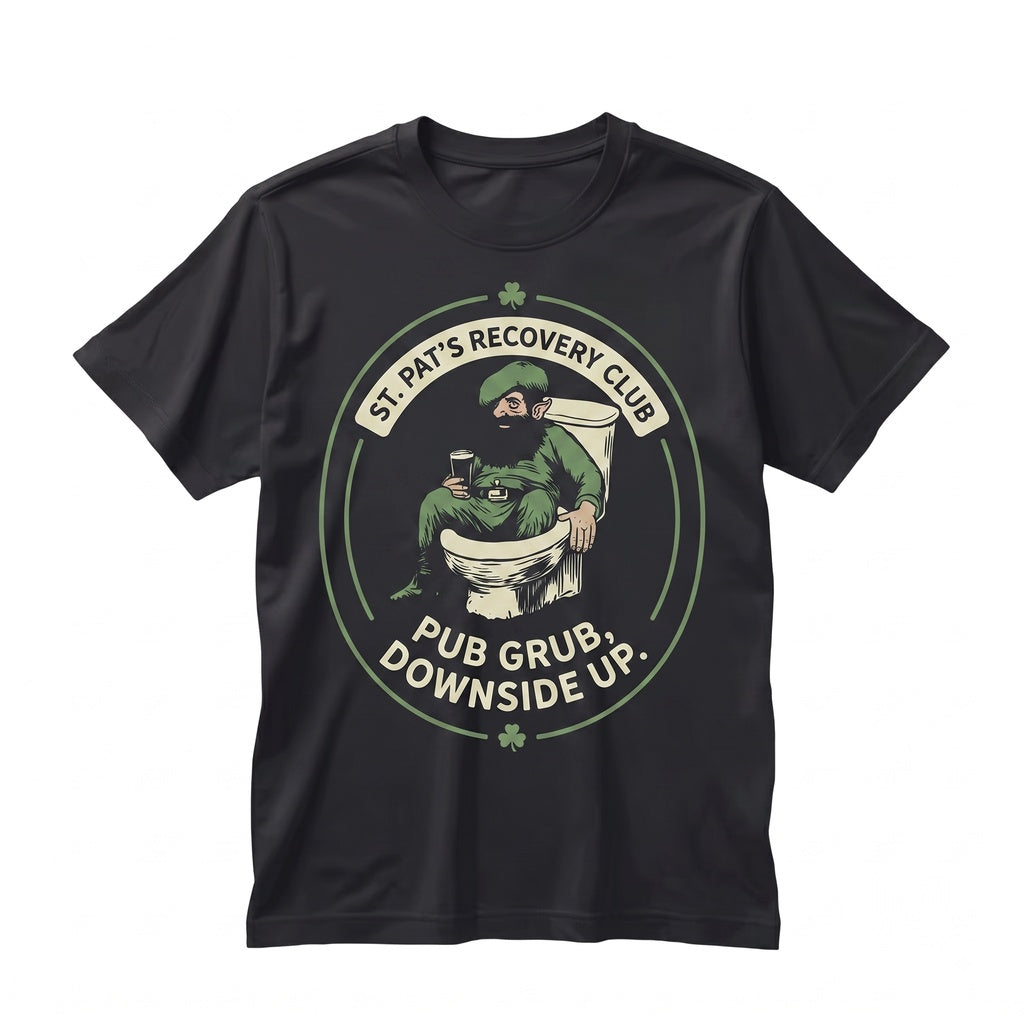 Funny Drunk Leprechaun St. Patricks Day Sweatshirt, Irish Clover Graphic Apparel Unisex TShirt