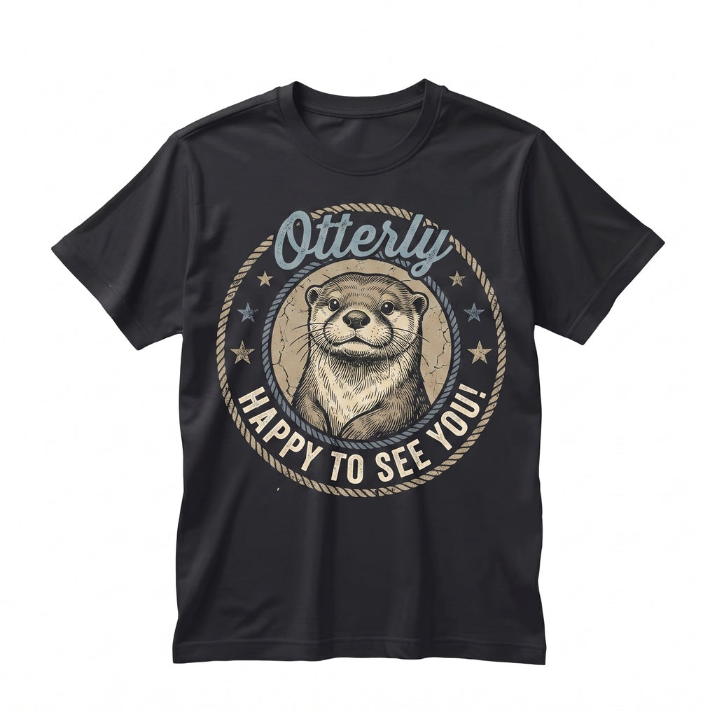 Otterly Happy To See You Cute Animal Back School Graphic Unisex TShirt