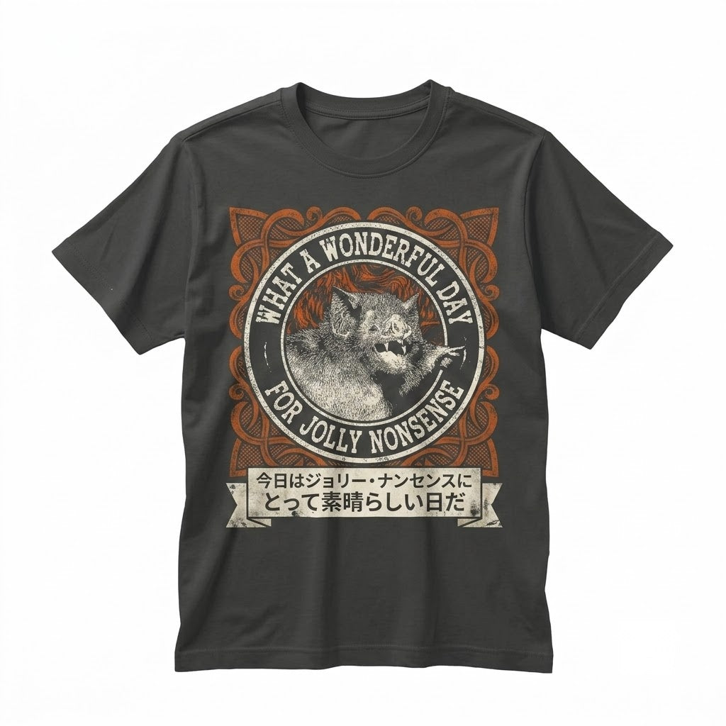What A Wonderful Day Bat Vintage Japanese Graphic Retro Cotton Short Sleeve Unisex TShirt