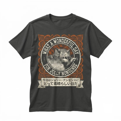 What A Wonderful Day Bat Vintage Japanese Graphic Retro Cotton Short Sleeve Unisex TShirt