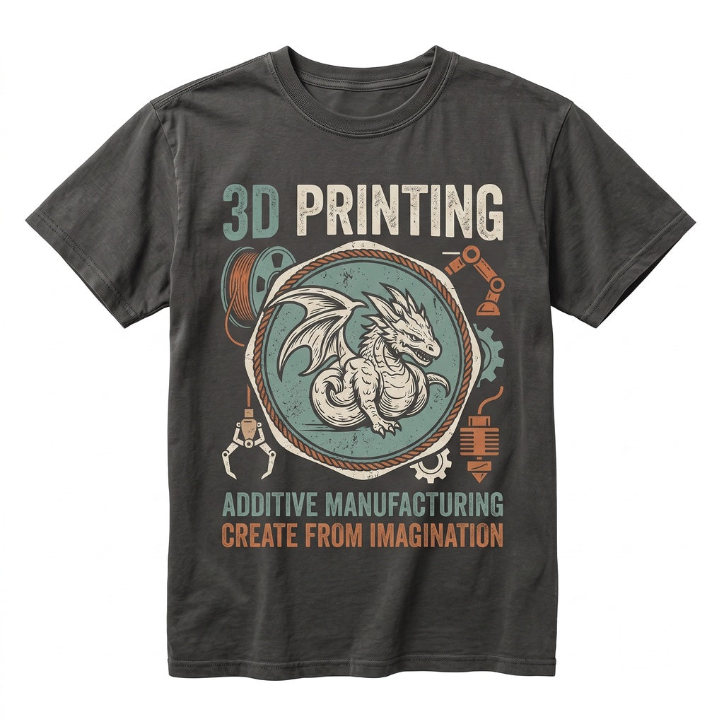 Cool 3D Printing Dragon Graphic Hobbyist Gift for Engineer Tech Maker Designer Unisex TShirt