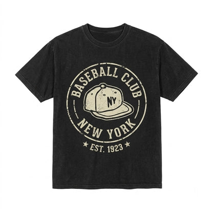 Retro New York Pinstripes Baseball Graphic Cotton Crewneck Unisex TShirt