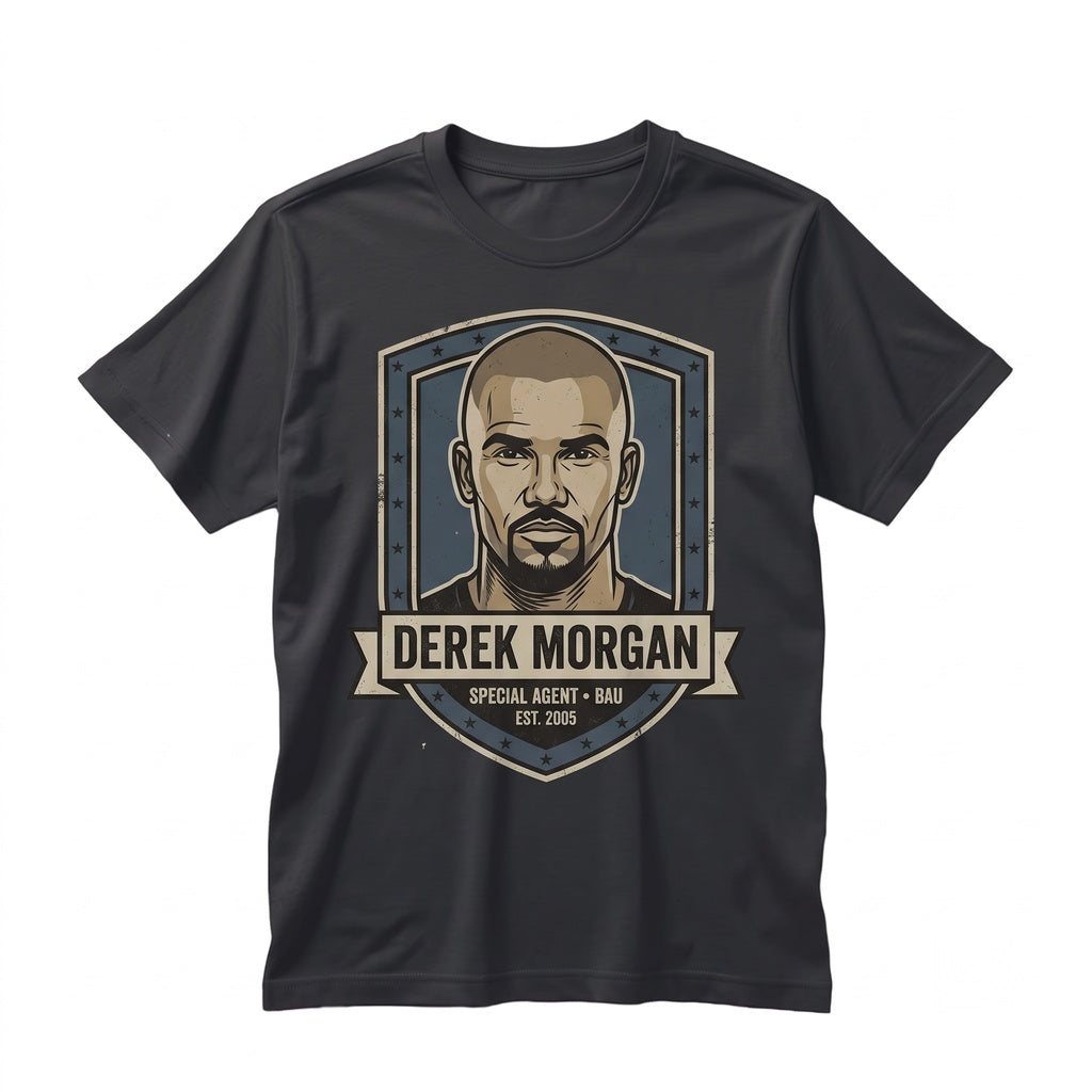 Derek Morgan Retro 90s Graphic Tee, Crime TV Fan Gift for Men Women Unisex TShirt