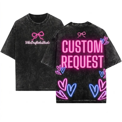 Customized Handpainted Personalized Graphic Art Name Request Business Crafting Unisex Wash T-Shirt