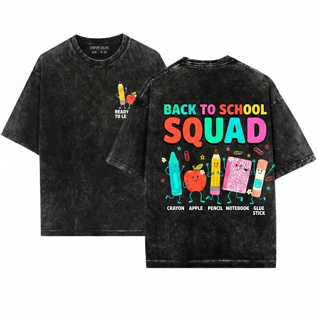 Cute Back To School Teacher Crayon Pencil Notebook Kindergarten Gift Unisex Wash T-Shirt