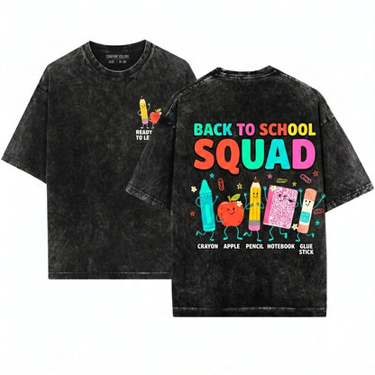Cute Back To School Teacher Crayon Pencil Notebook Kindergarten Gift Unisex Wash T-Shirt