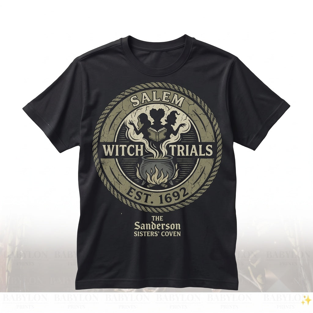 Oversized Salem Witch Trio Graphic Halloween Party Vintage Spooky Season Apparel Unisex TShirt