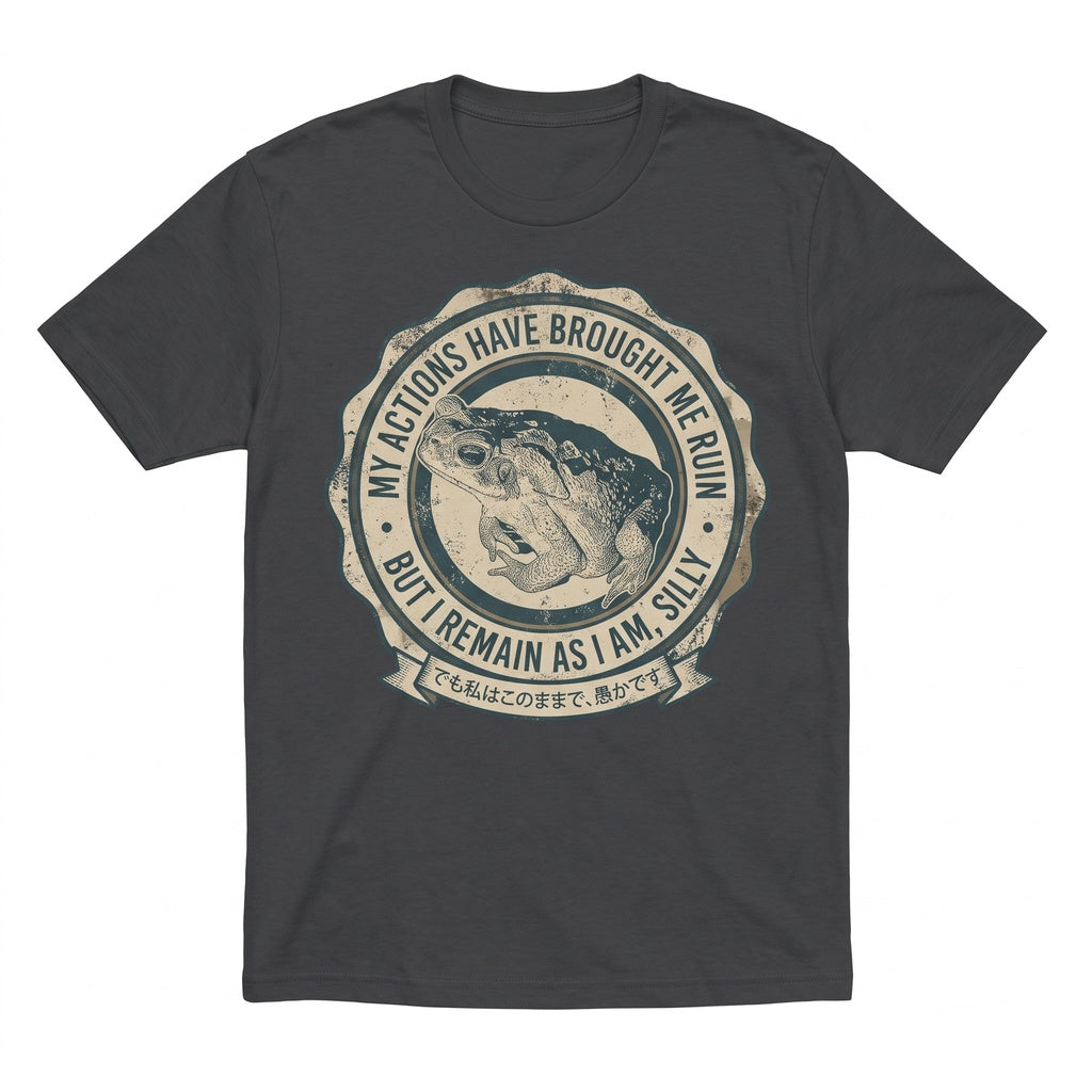 My Actions Brought Me Ruin Vintage Japanese Frog Graphic Woodblock Art Aesthetic Unisex TShirt