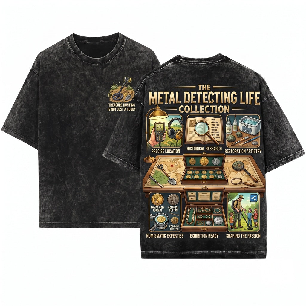 Things I Do In My Spare Time Metal Detecting Hobby Funny Treasure Hunter Coin Collector Gift For Dad Unisex Wash T-Shirt