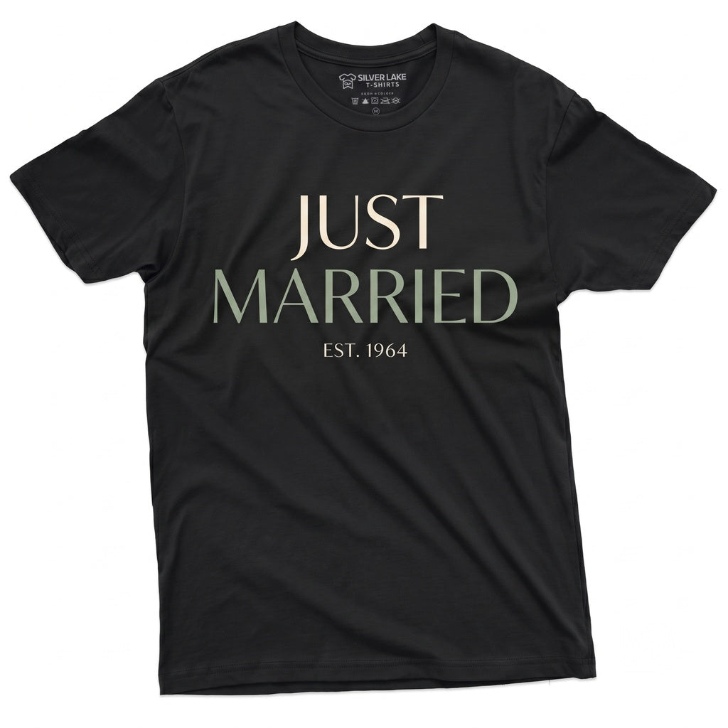 Just Married Custom Wife Husband Wedding Anniversary Couple Gift Unisex TShirt