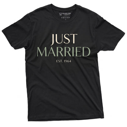 Just Married Custom Wife Husband Wedding Anniversary Couple Gift Unisex TShirt