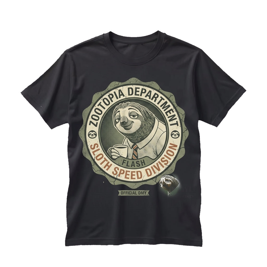 Oversized Retro Funny Sloth Animal City Theme Park Vacation Gift Graphic Apparel Unisex TShirt