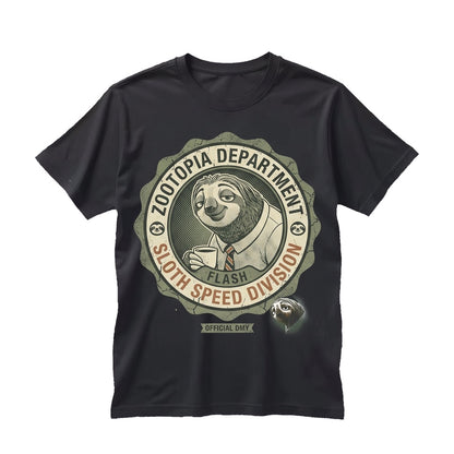 Oversized Retro Funny Sloth Animal City Theme Park Vacation Gift Graphic Apparel Unisex TShirt