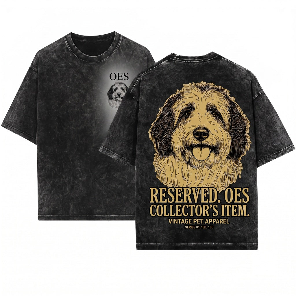 English Sheepdog Pet Breed Animal Lover Crewneck Top Unisex Wash T-Shirt