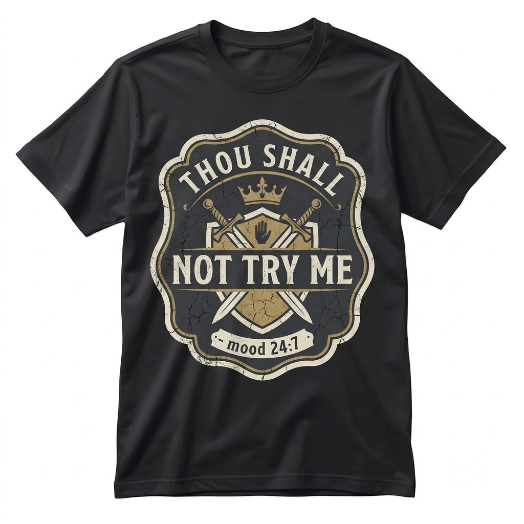 Thou Shall Not Try Me Sarcastic Mood 247 Humorous Saying Graphic Novelty Birthday Gift Unisex TShirt