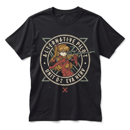 Retro Japanese Anime Cyberpunk Mecha Graphic Cotton Crewneck Unisex TShirt