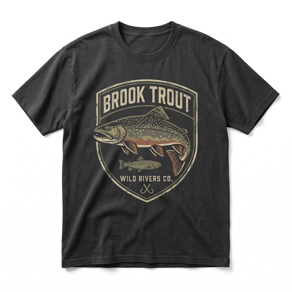 Vintage Brook Trout Graphic River Nature Outdoor Fisherman Gift Unisex TShirt