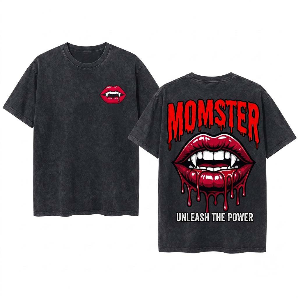 Funny Spooky Halloween Momster Mom Unisex Wash T-Shirt