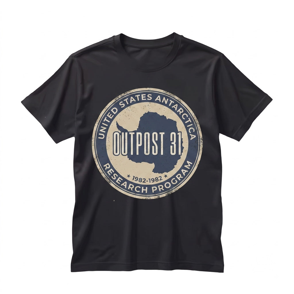 Outpost 31 Retro 80s Horror Movie Antarctica Research Station Alien Graphic Unisex TShirt