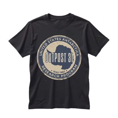 Outpost 31 Retro 80s Horror Movie Antarctica Research Station Alien Graphic Unisex TShirt