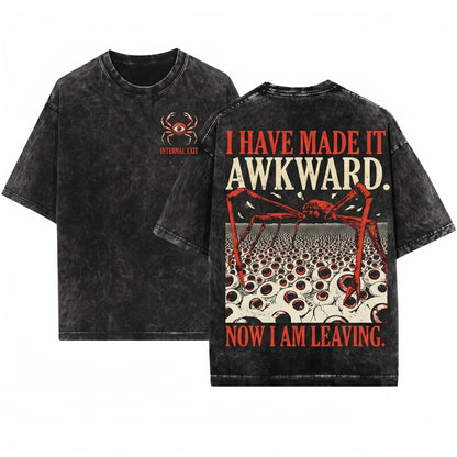I Have Made It Awkward Funny Vintage Japanese Spider Crab Graphic Ocean Unisex Wash T-Shirt