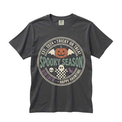 Spooky Halloween Pumpkin Ghost Trick or Treat Ghouls Good Vibes Season Unisex TShirt